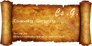 Csanaky Gergely névjegykártya